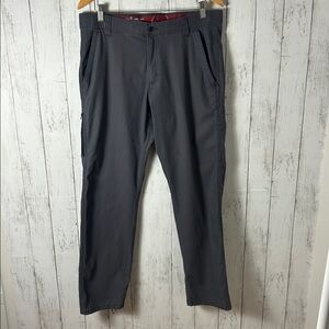 Men's Wrangler Gray Pants with Red Details size 34x30 casual comfort stretch